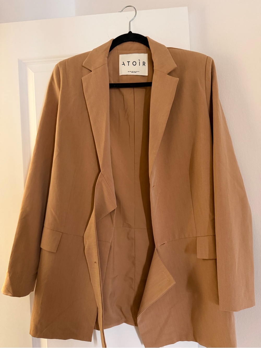 Atoir Camel Tan Mini Blazer Dress